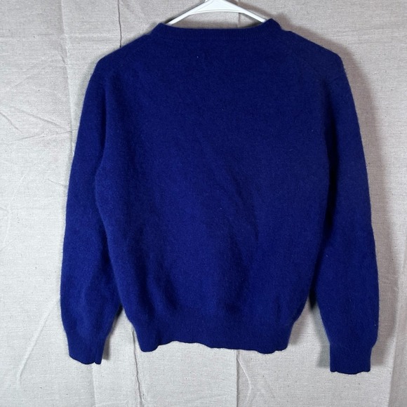 Alan Flusser Mens Blue 100% Cashmere 2 Ply V-Neck Sweater Size Large - Picture 3 of 6